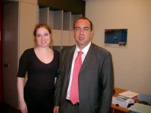 Georgina Downs and EU Commissioner, Markos Kyprianou
